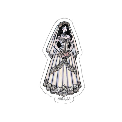 “Bride” Die-Cut Vinyl Sticker — spooky vows & sharp edges only 👰‍♀️💀🖤💍
