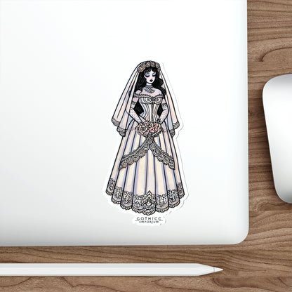 “Bride” Die-Cut Vinyl Sticker — spooky vows & sharp edges only 👰‍♀️💀🖤💍