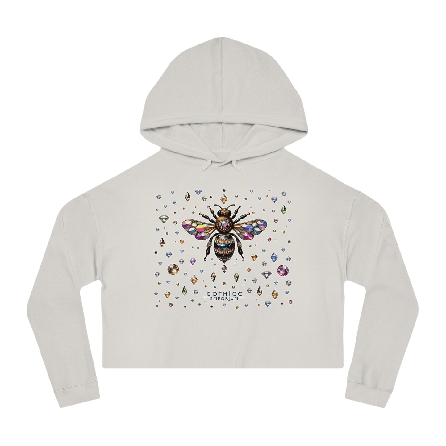 🐝“BEEJEWEL” Cropped Hooded Sweatshirt — sweet like nectar, stung with style 🖤💎