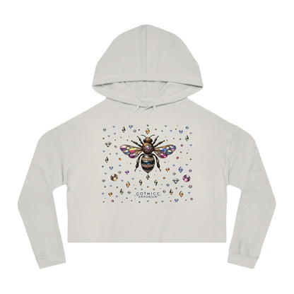 🐝“BEEJEWEL” Cropped Hooded Sweatshirt — sweet like nectar, stung with style 🖤💎