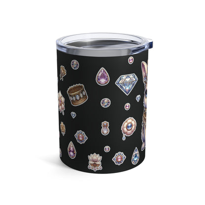 Jeweled Bunny” Tumbler – 10oz  Black— glittery, glam, and dangerously adorable 🐰💎🥤🖤