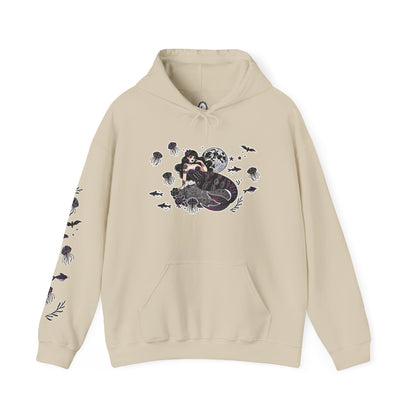 🧜‍♀️“Siren in the Shadows” Unisex Heavy Blend™ Hooded Sweatshirt — haunting, hypnotic, and draped in danger 🖤🌊🧜‍♀️🌑