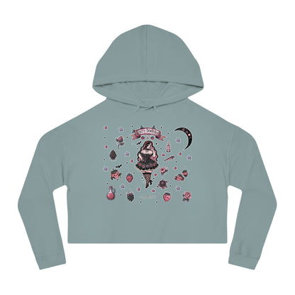 🍓“Berry Bewitched” Cropped Hooded Sweatshirt — juicy, hexed, and laced with dark sweetness 🔮🖤✨