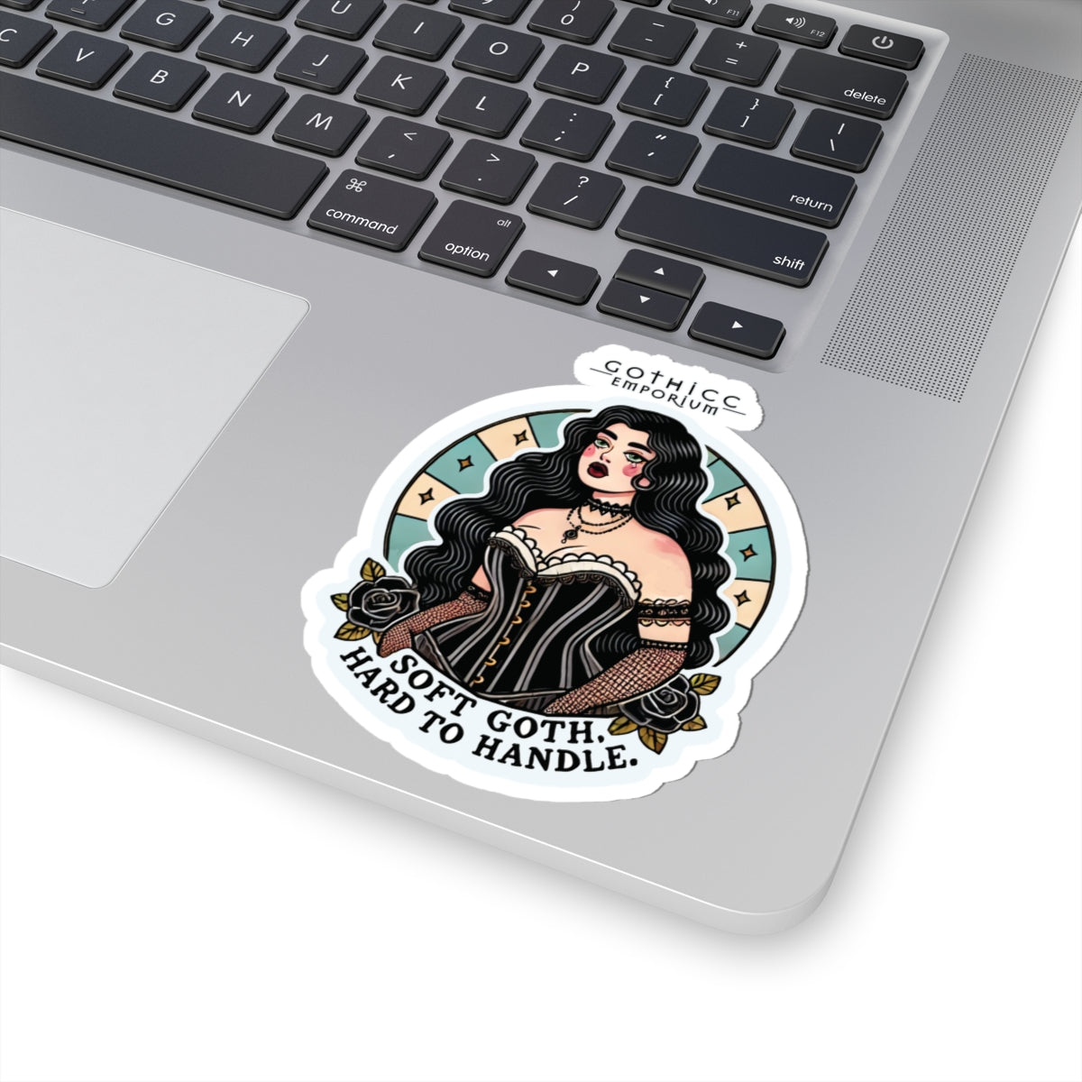 “Soft Goth” Kiss-Cut Sticker — delicate doom with a dreamy edge 🌸🖤🕯️✨