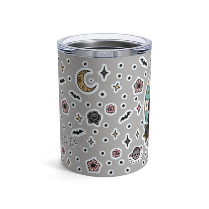 “Soft Goth” Tumbler – 10oz in grey — delicate, dangerous, and made to sip in silence and slay 🖤🌫️✨