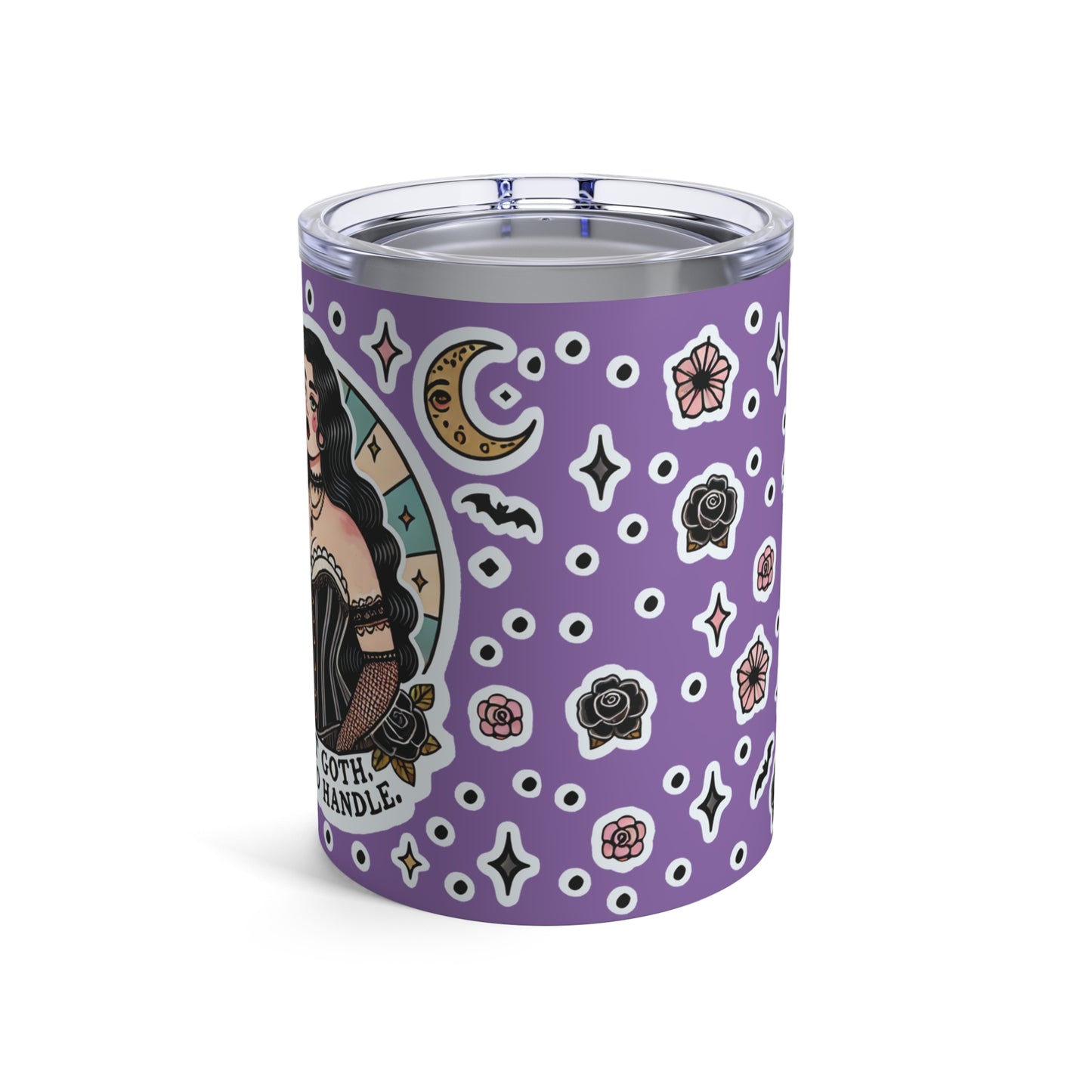 “Soft Goth” Tumbler – 10oz in purple — delicate, dangerous, and made to sip in silence and slay 🖤🌫️✨