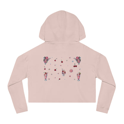 🍓“Milkshake Cow” Cropped Hooded Sweatshirt — thick-cut charm with a mooo-dy twist 🐄🥤🖤✨