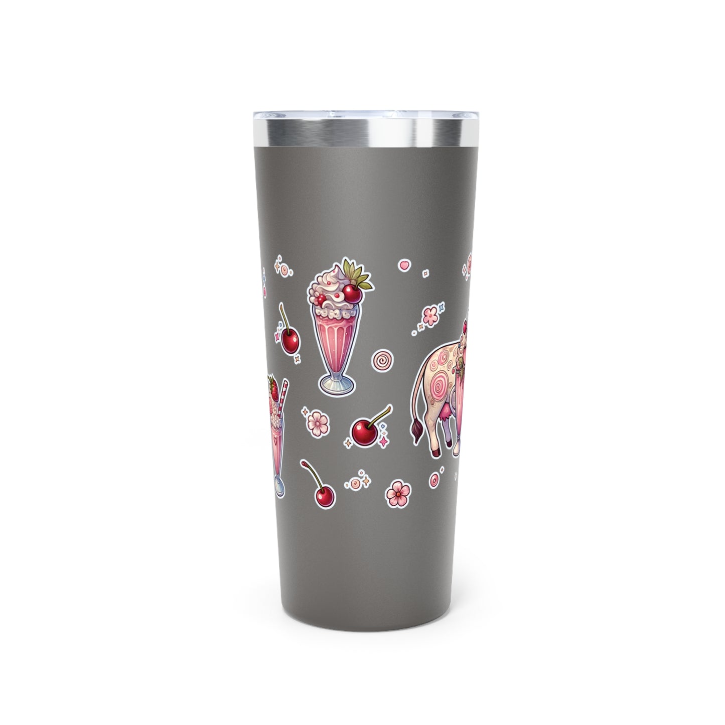 “Milkshake” Copper Vacuum Insulated Tumbler – 22oz — bold, chilled, and curvy with a kick 🐄🥤🖤✨