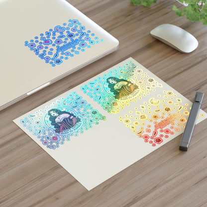 “Soft Goth” Holographic Sticker Sheet – 11x8.5 — pastel chills with a holographic thrill 🖤🌸🌈🕯️