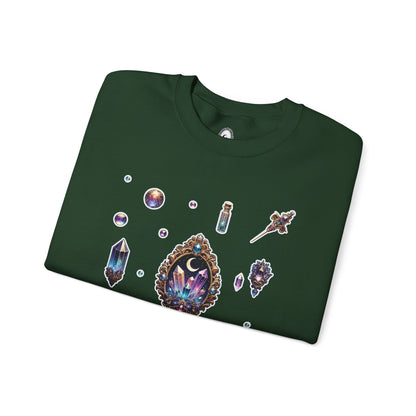 “Crystal Gem” Unisex Heavy Blend™ Crewneck Sweatshirt — soft, strong, and sparkling 💎🌌🖤
