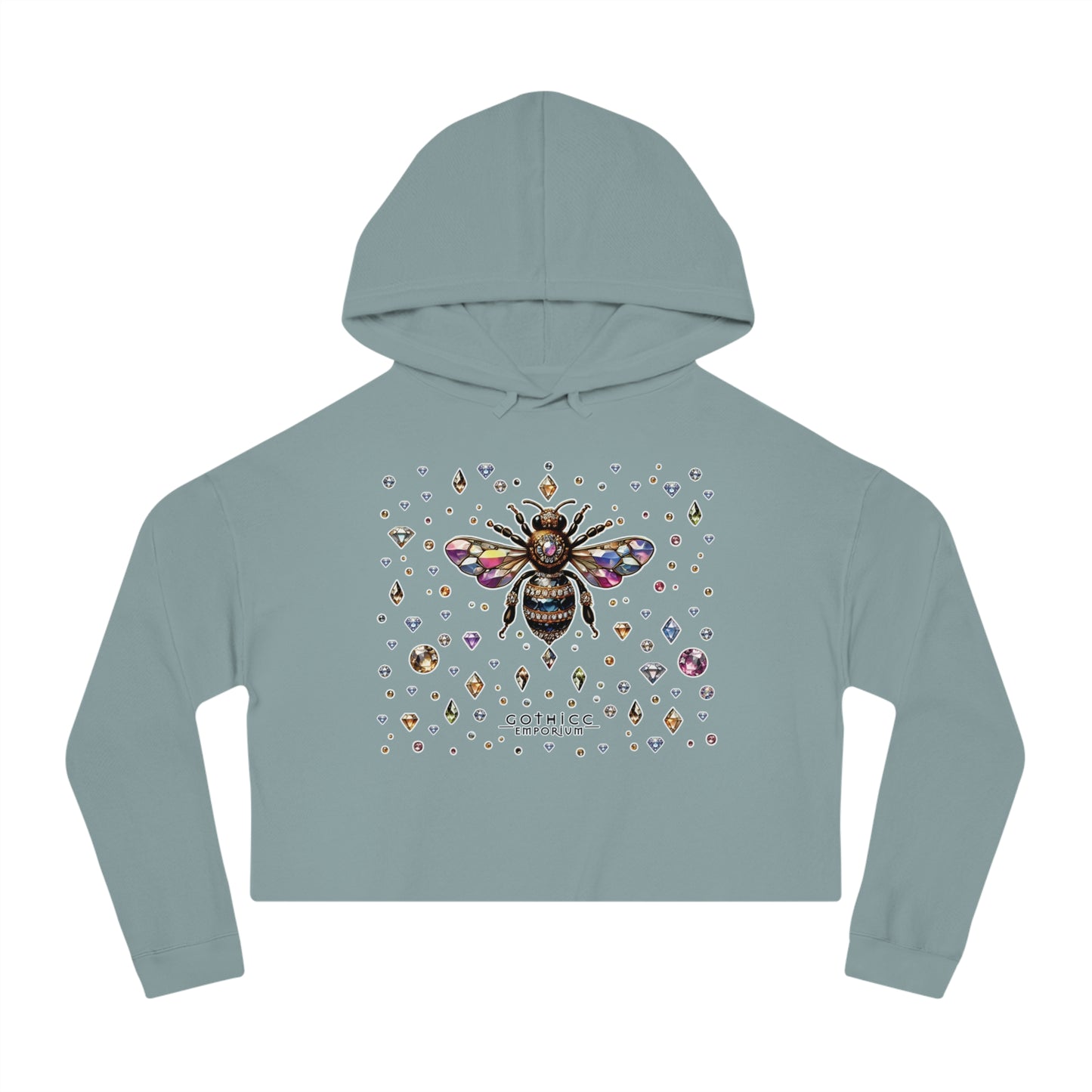 🐝“BEEJEWEL” Cropped Hooded Sweatshirt — sweet like nectar, stung with style 🖤💎