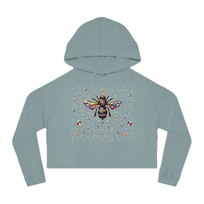 🐝“BEEJEWEL” Cropped Hooded Sweatshirt — sweet like nectar, stung with style 🖤💎