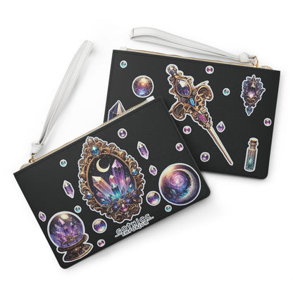 "Crystal Gem" Clutch Bag in black