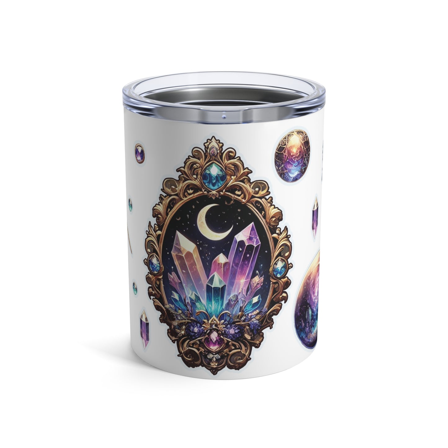 “Crystal Gem” Tumbler – 10oz — radiant, resilient, and ready to recharge 💎☕🌌🖤