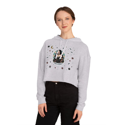 “Soft Goth” Cropped Hooded Sweatshirt — tender, toxic, and softly unbothered 🖤🌫️🕸️✨