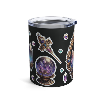 Crystal Gem” Tumbler – 10oz in Black — sleek, mystical, and made to sip with cosmic calm 💎🌑🖤✨