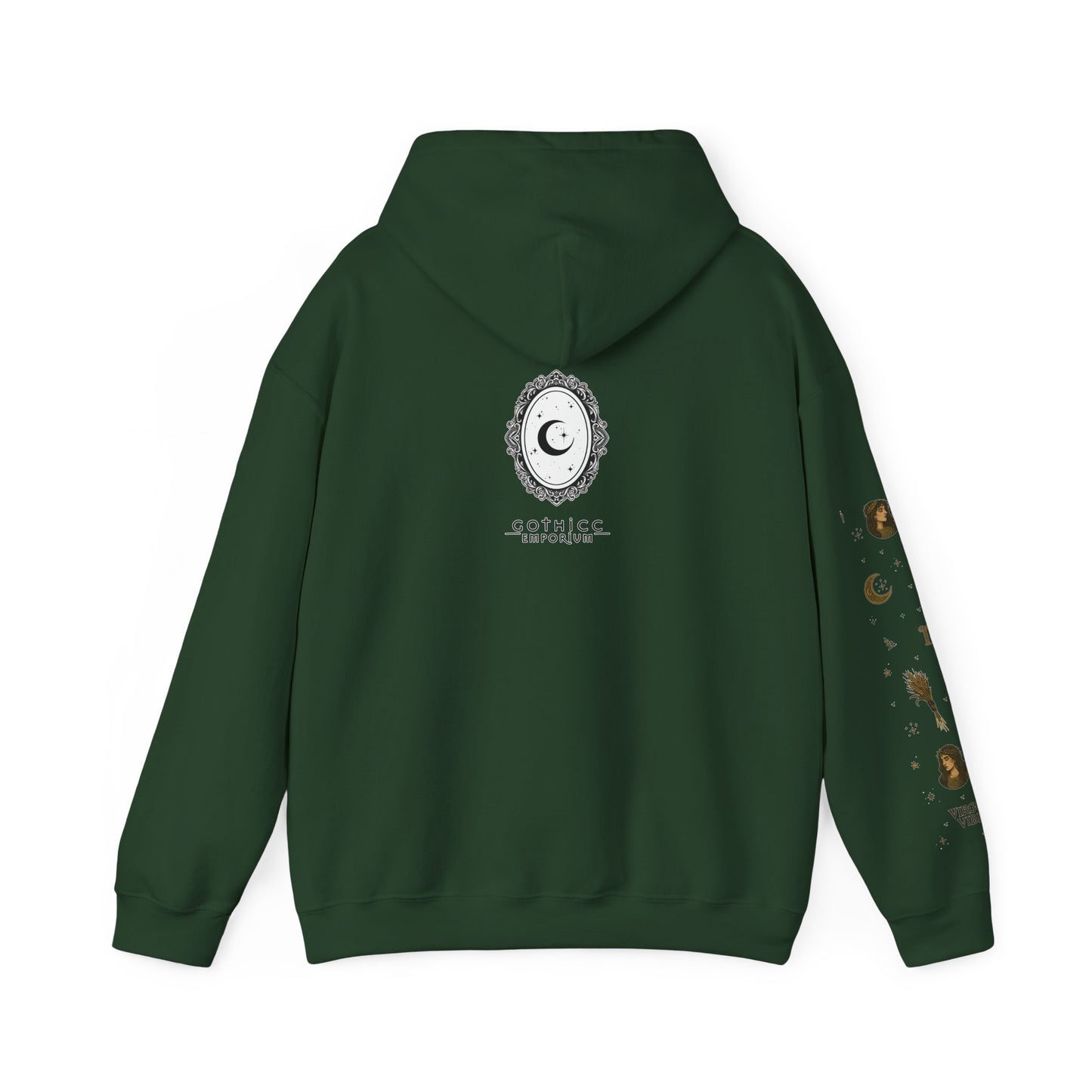 “Virgo” Unisex Heavy Blend™ Hooded Sweatshirt — organized, observant, and witchy in the best way ♍🖤✨