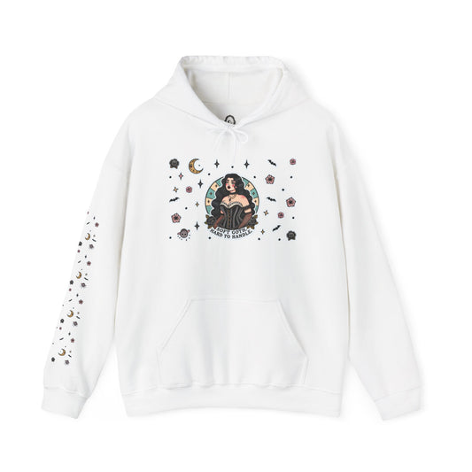 🕸️“Soft Goth” Unisex Heavy Blend™ Hooded Sweatshirt — dreamy, deadly, and not here to be tamed 🖤🌙🕸️✨