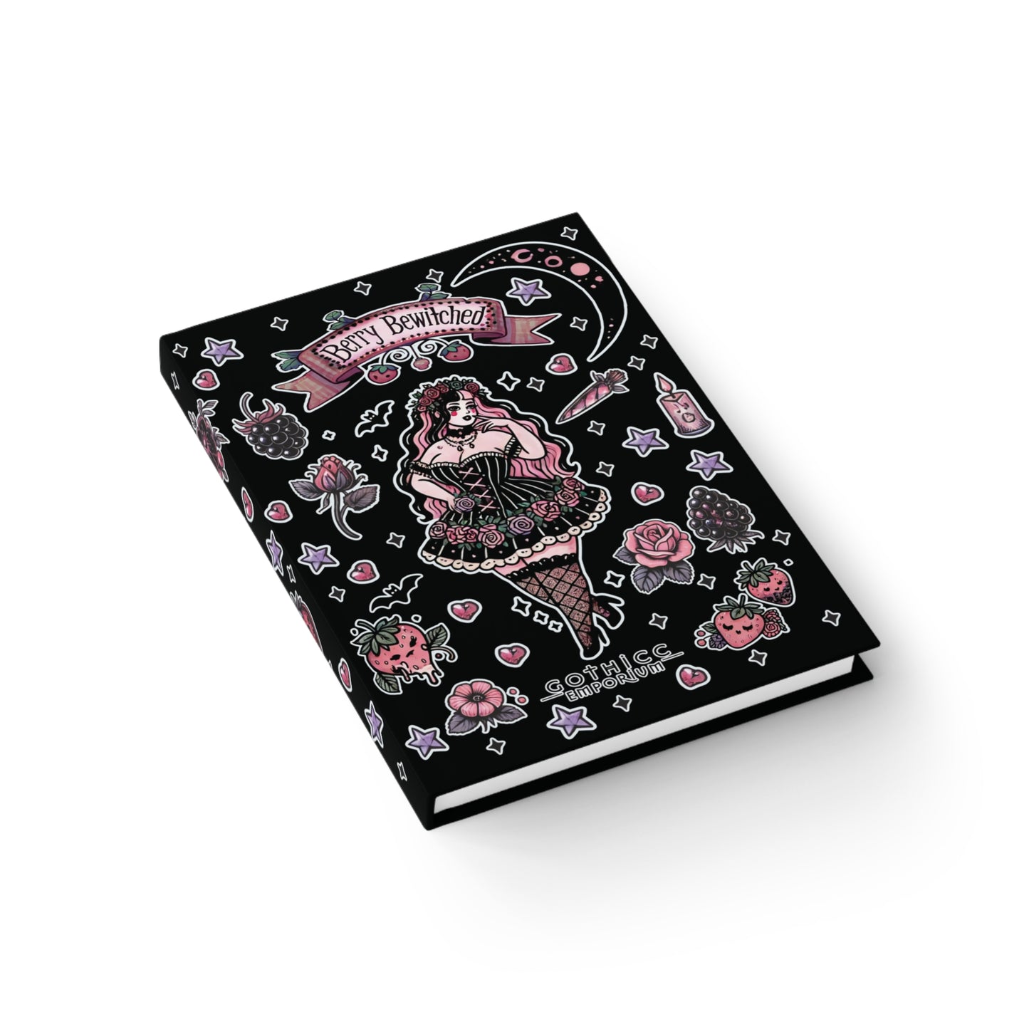 "Berry Bewitched" Journal in black- Blank