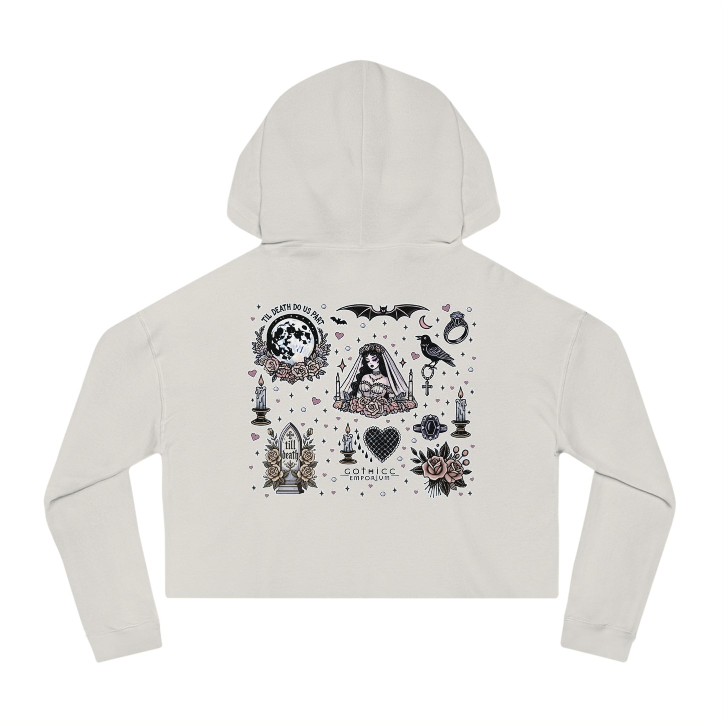 "Bride" Cropped Hooded Sweatshirt