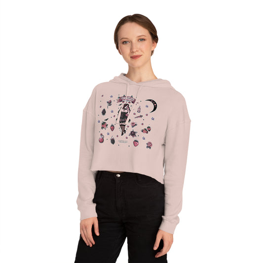 🍓“Berry Bewitched” Cropped Hooded Sweatshirt — juicy, hexed, and laced with dark sweetness 🔮🖤✨