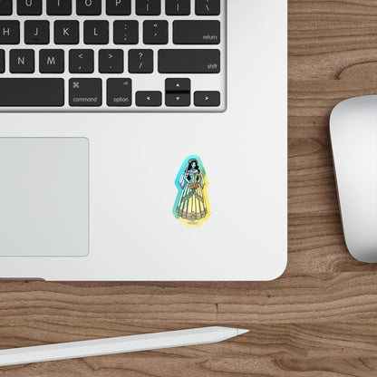 “Bride” Holographic Die-Cut Sticker — glam, ghoul, and ready to wed 🖤💍🌈👰‍♀️
