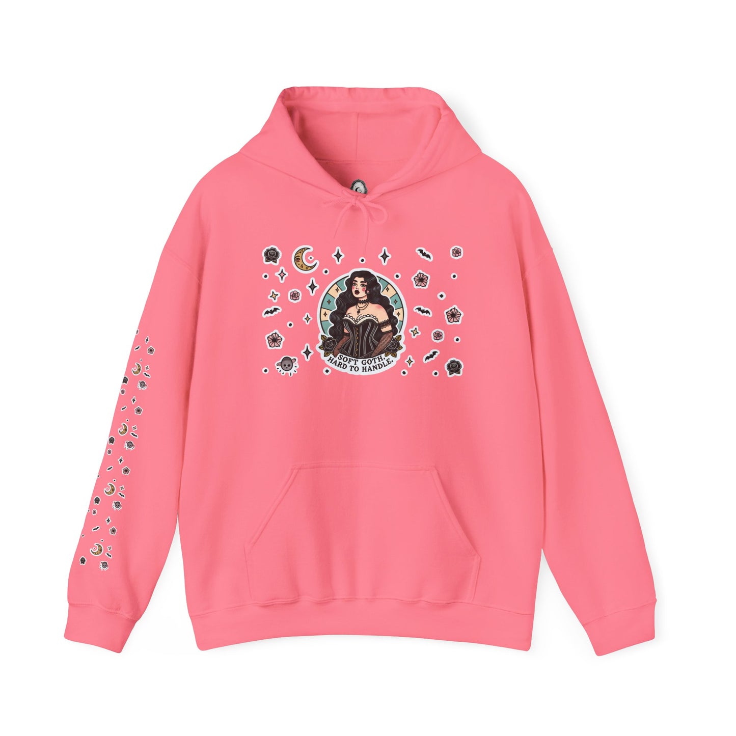 🕸️“Soft Goth” Unisex Heavy Blend™ Hooded Sweatshirt — dreamy, deadly, and not here to be tamed 🖤🌙🕸️✨