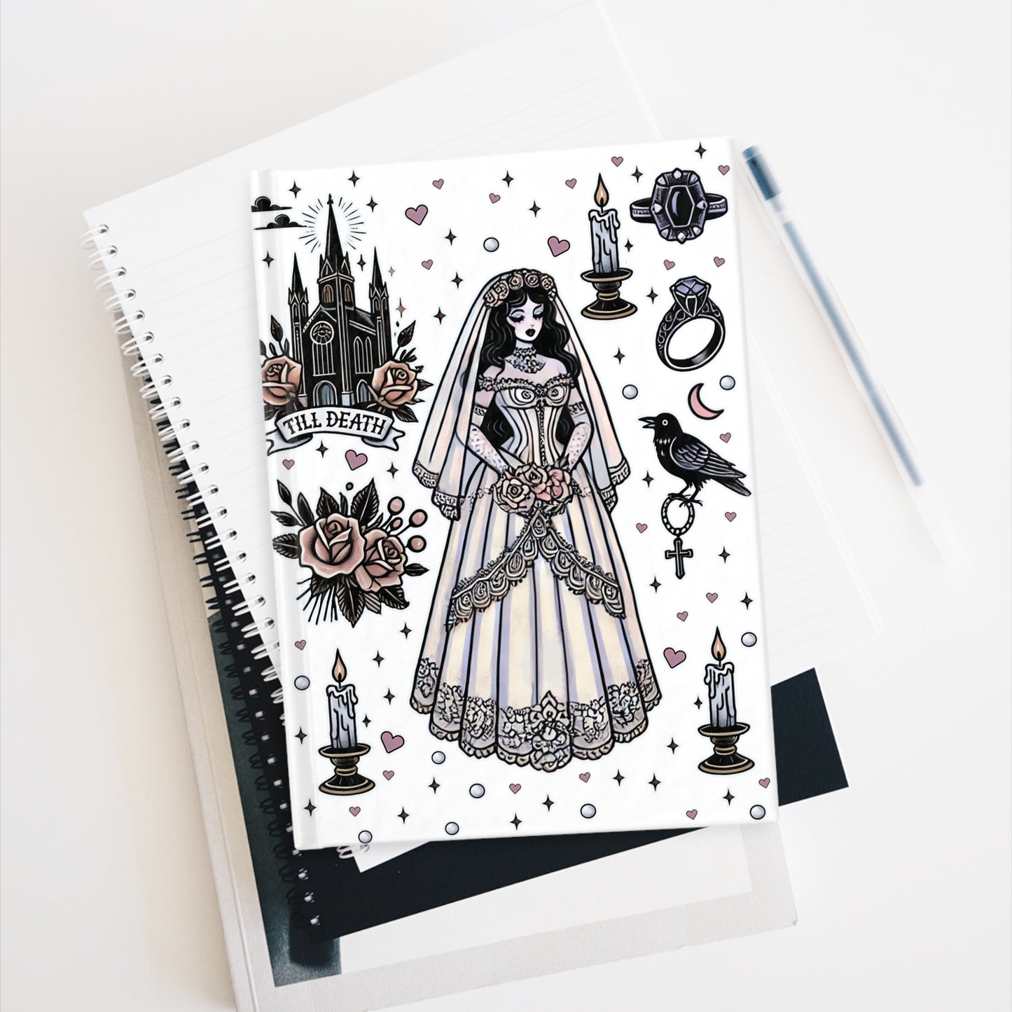 "Bride" Journal in White- Blank
