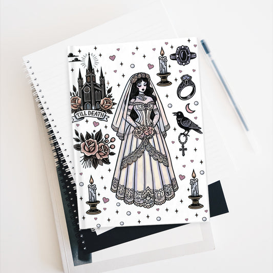 "Bride" Journal in White- Blank