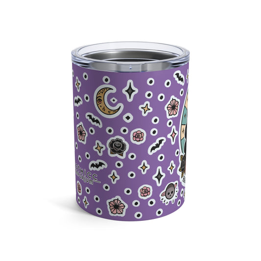 “Soft Goth” Tumbler – 10oz in purple — delicate, dangerous, and made to sip in silence and slay 🖤🌫️✨