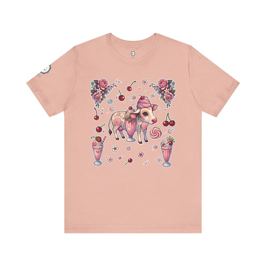 “Milkshake Cow” Unisex Jersey Short Sleeve Tee — soft, sassy, and sweet enough to spill 🐄🥤💅🖤