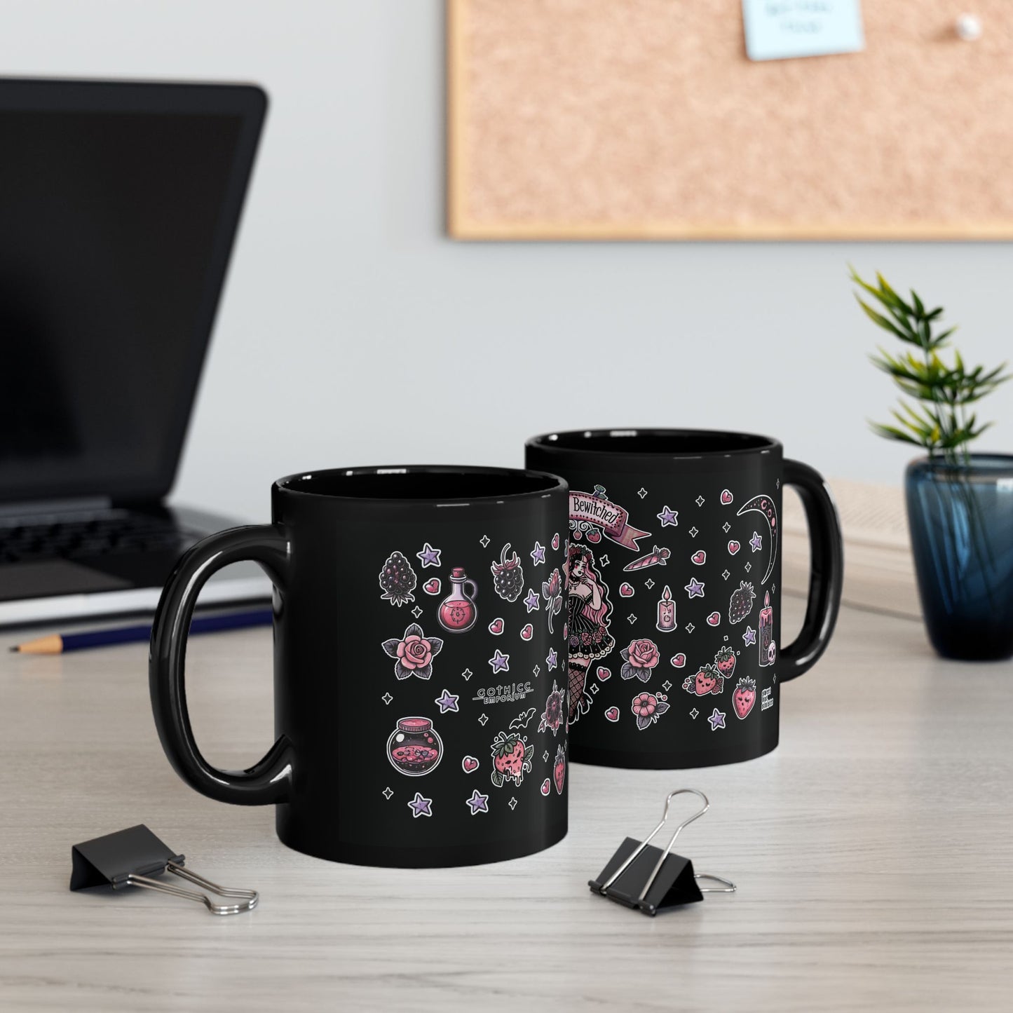 "Berry Bewitched" Black Mug (11oz, 15oz)