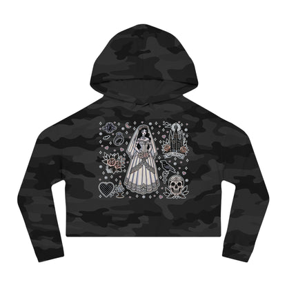 "Bride" Cropped Hooded Sweatshirt