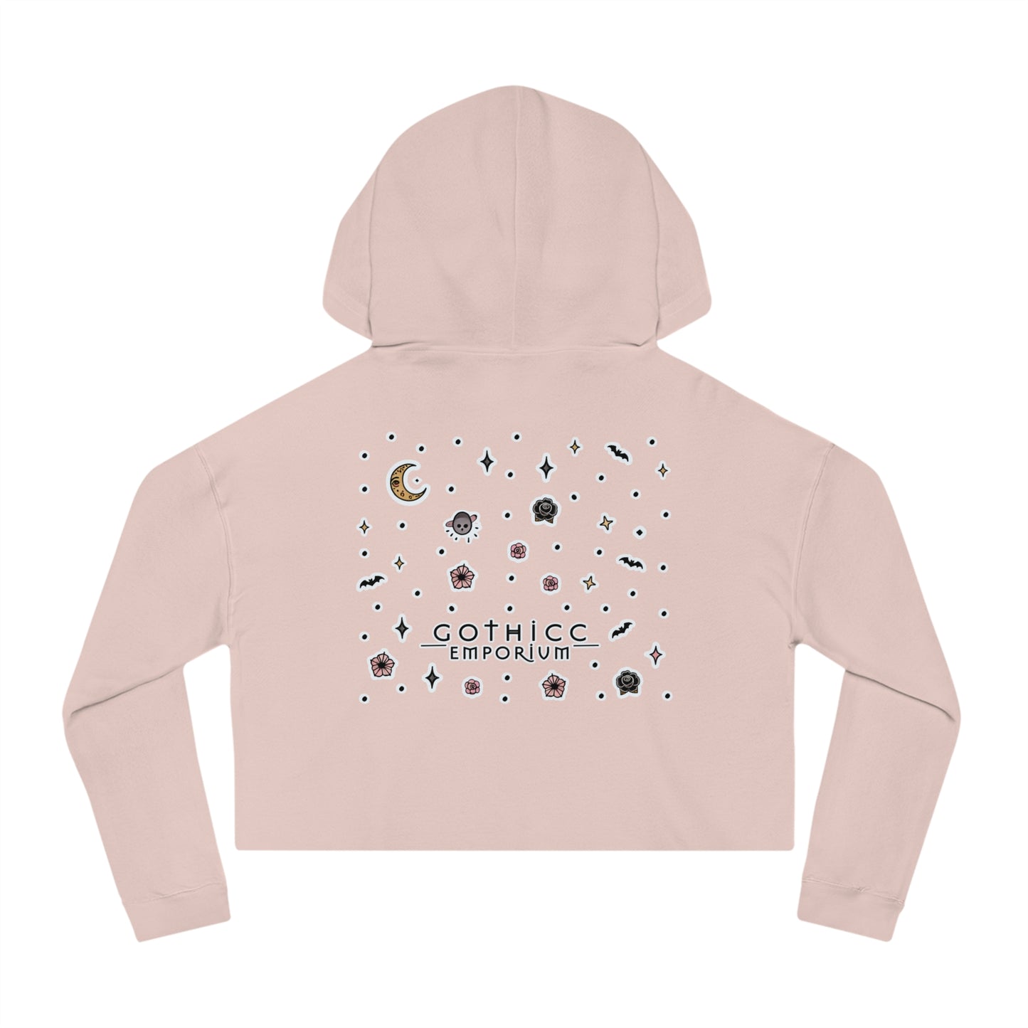 “Soft Goth” Cropped Hooded Sweatshirt — tender, toxic, and softly unbothered 🖤🌫️🕸️✨