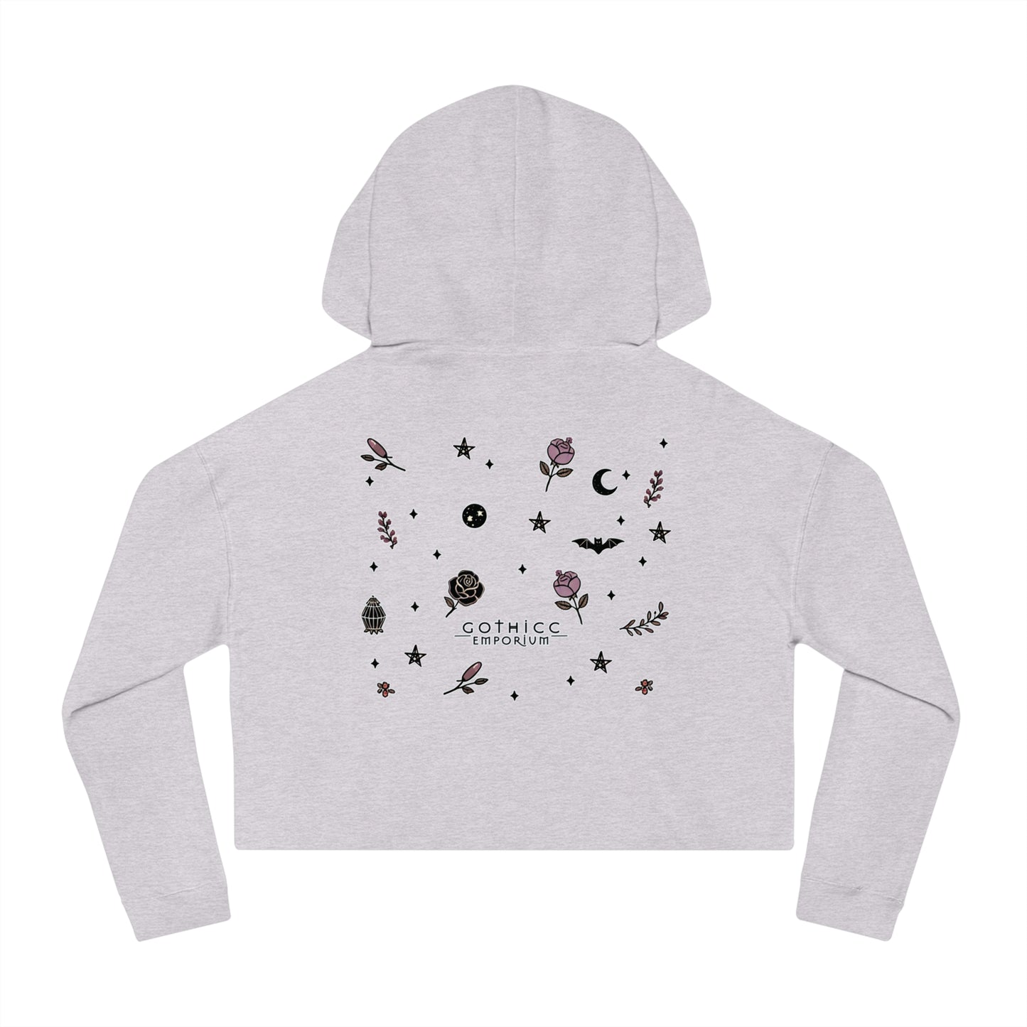 🌙 “Thicc Witchyy” Cropped Hooded Sweatshirt — cropped, curvy, and conjuring chaos 🖤🕯️✨