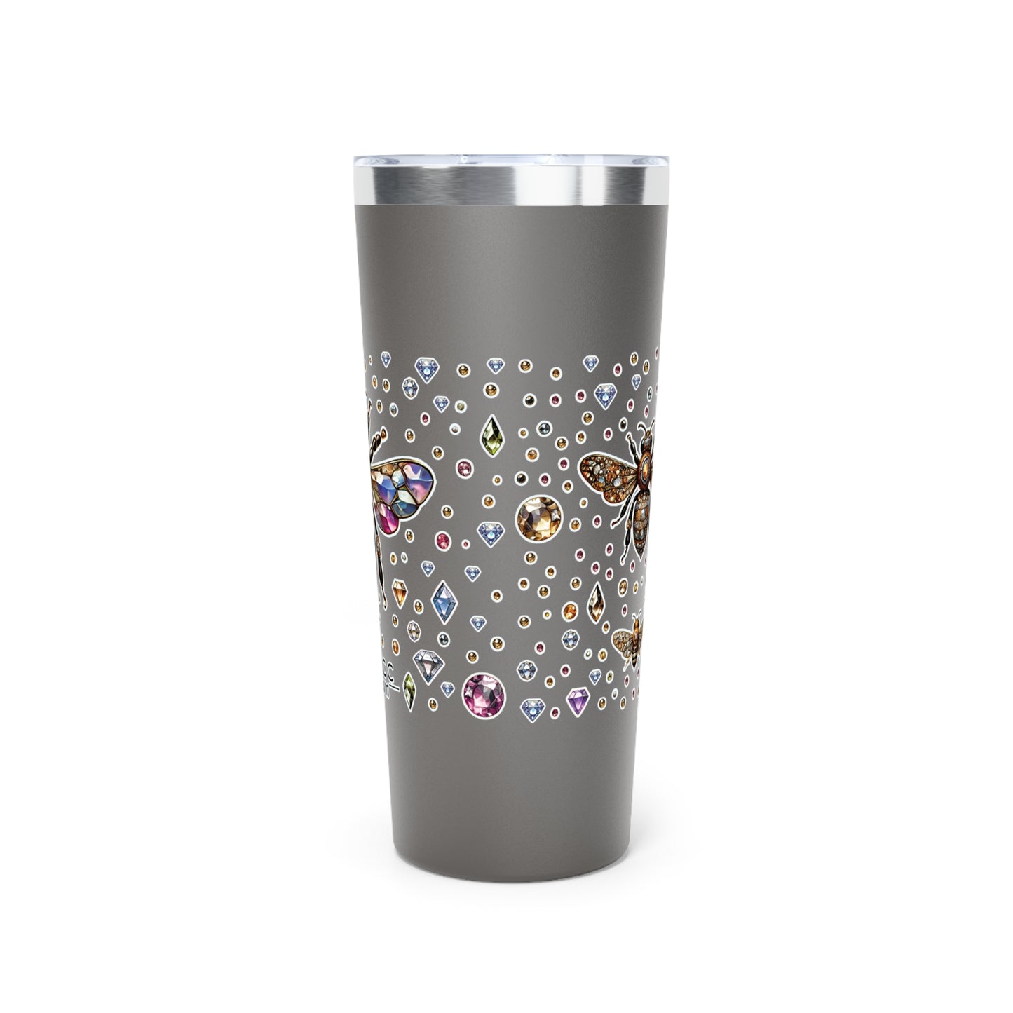 “BEEJEWEL” Copper Vacuum Insulated Tumbler – 22oz — sweet heat, sharp edge, and ready to sting 🐝🥤💎🖤