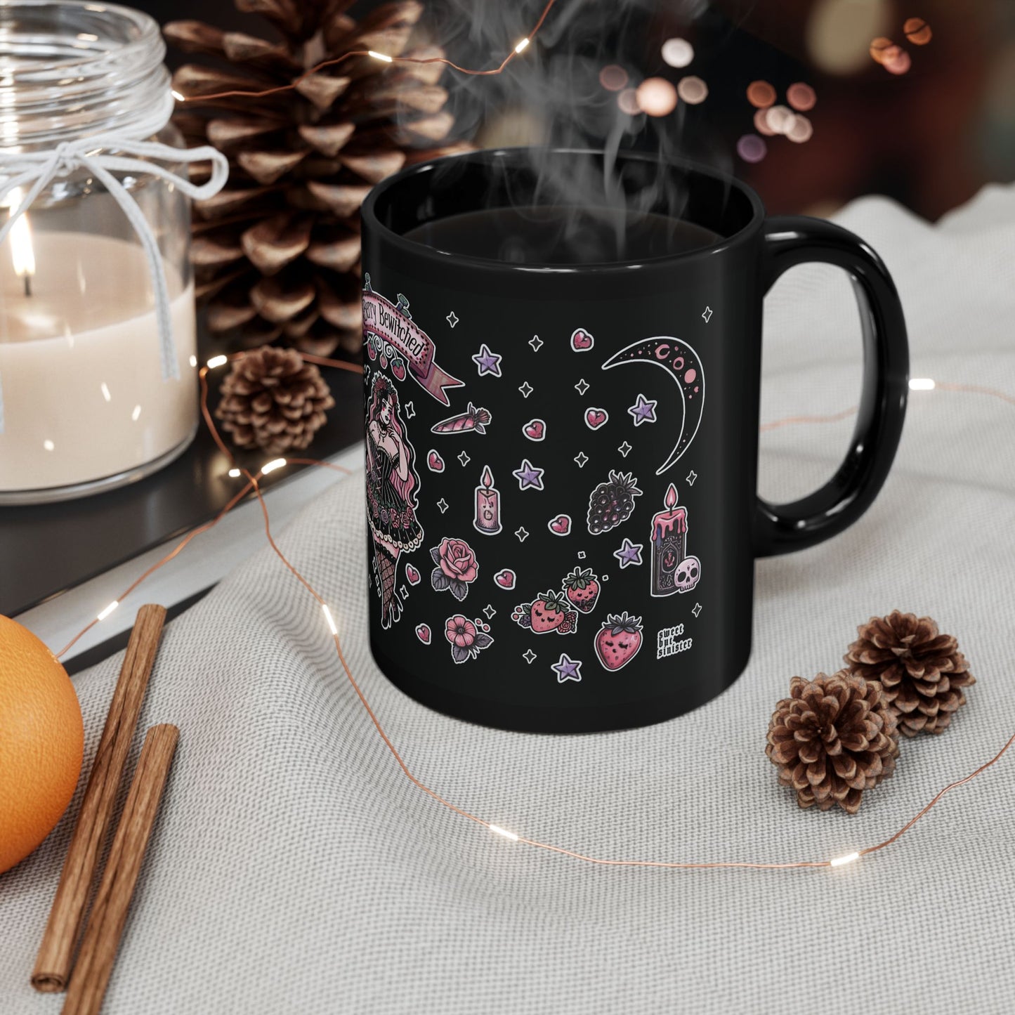"Berry Bewitched" Black Mug (11oz, 15oz)
