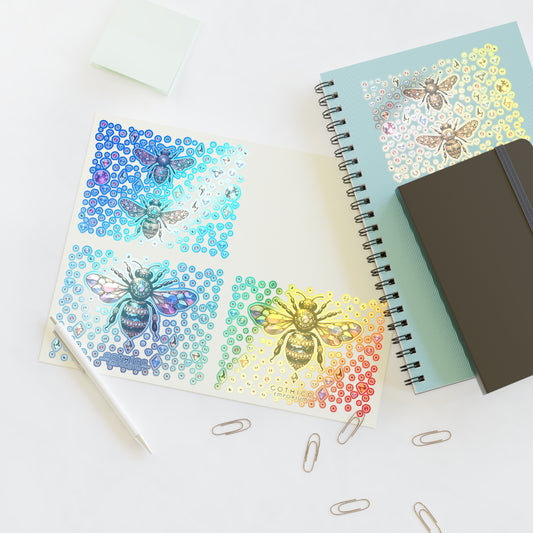 “BEEJEWEL” Holographic Sticker Sheet – 11x8.5 — glammed-up hive magic with a sting 🐝💎🌈🖤