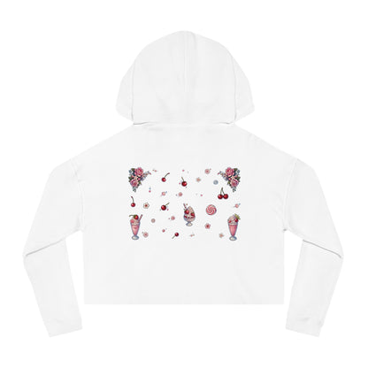 🍓“Milkshake Cow” Cropped Hooded Sweatshirt — thick-cut charm with a mooo-dy twist 🐄🥤🖤✨