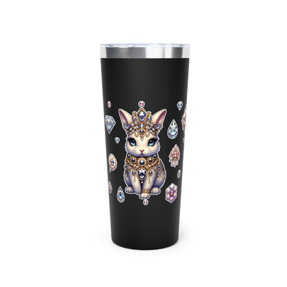 “Jeweled Bunny” Copper Vacuum Insulated Tumbler – 22oz — cute, cold, and always in control 🐰💅💎🖤