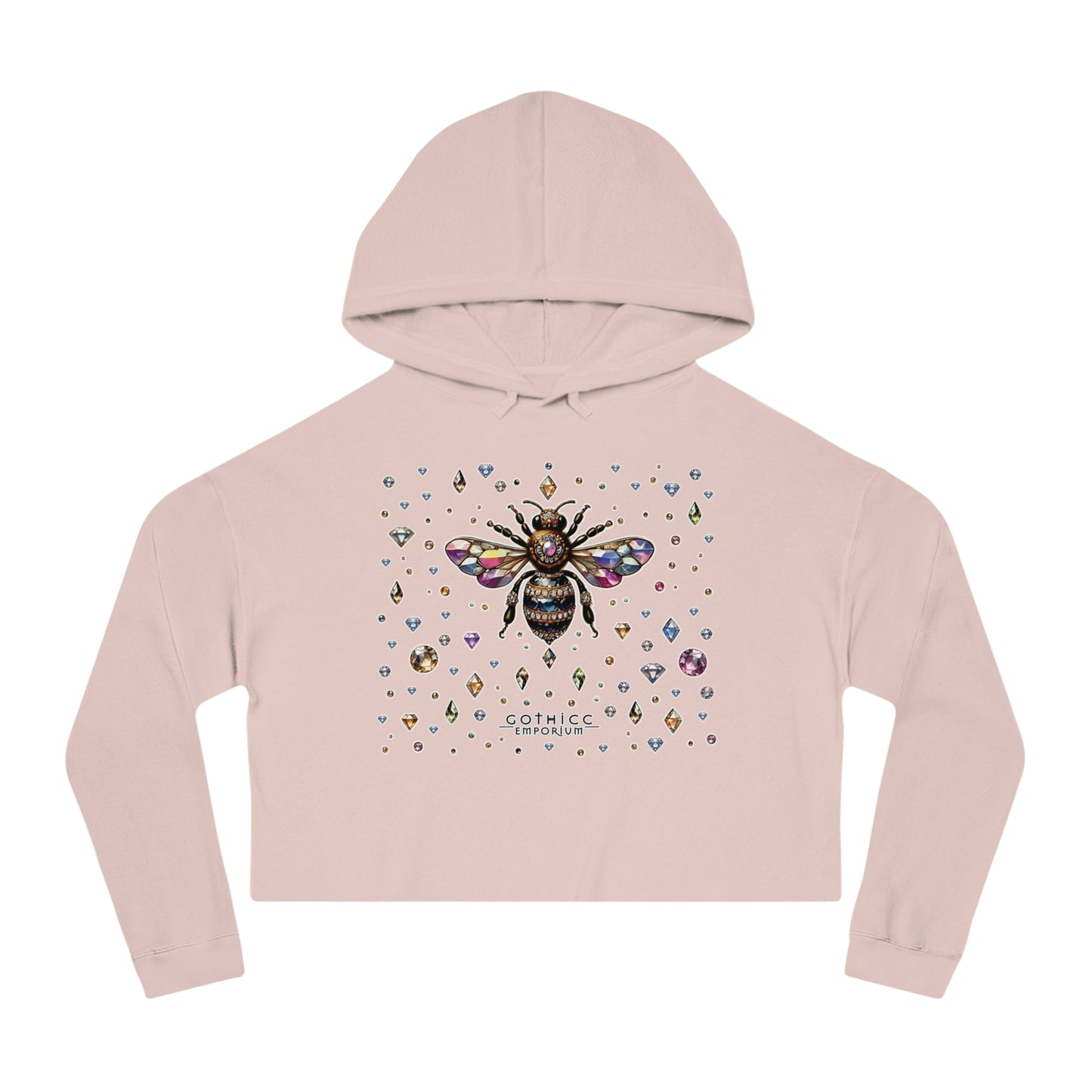 🐝“BEEJEWEL” Cropped Hooded Sweatshirt — sweet like nectar, stung with style 🖤💎