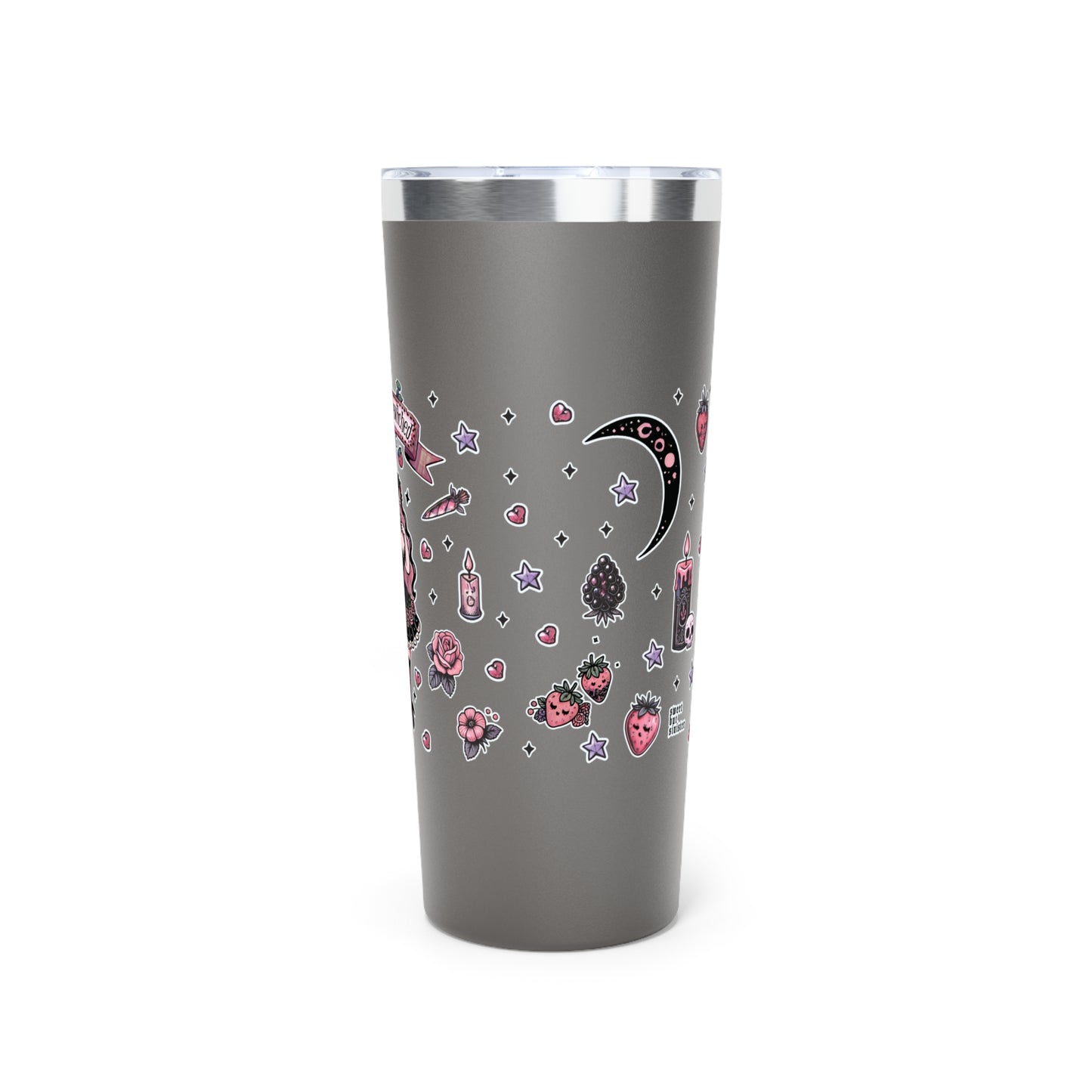 “Berry Bewitched” Copper Vacuum Insulated Tumbler – 22oz — sweetly cursed, sipped with power 🍓🌙🔥🖤