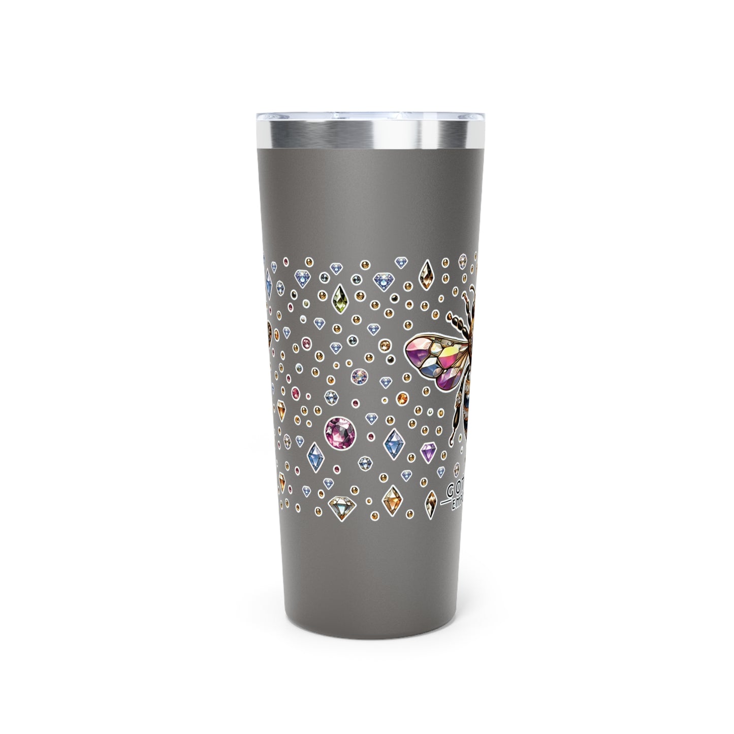 “BEEJEWEL” Copper Vacuum Insulated Tumbler – 22oz — sweet heat, sharp edge, and ready to sting 🐝🥤💎🖤