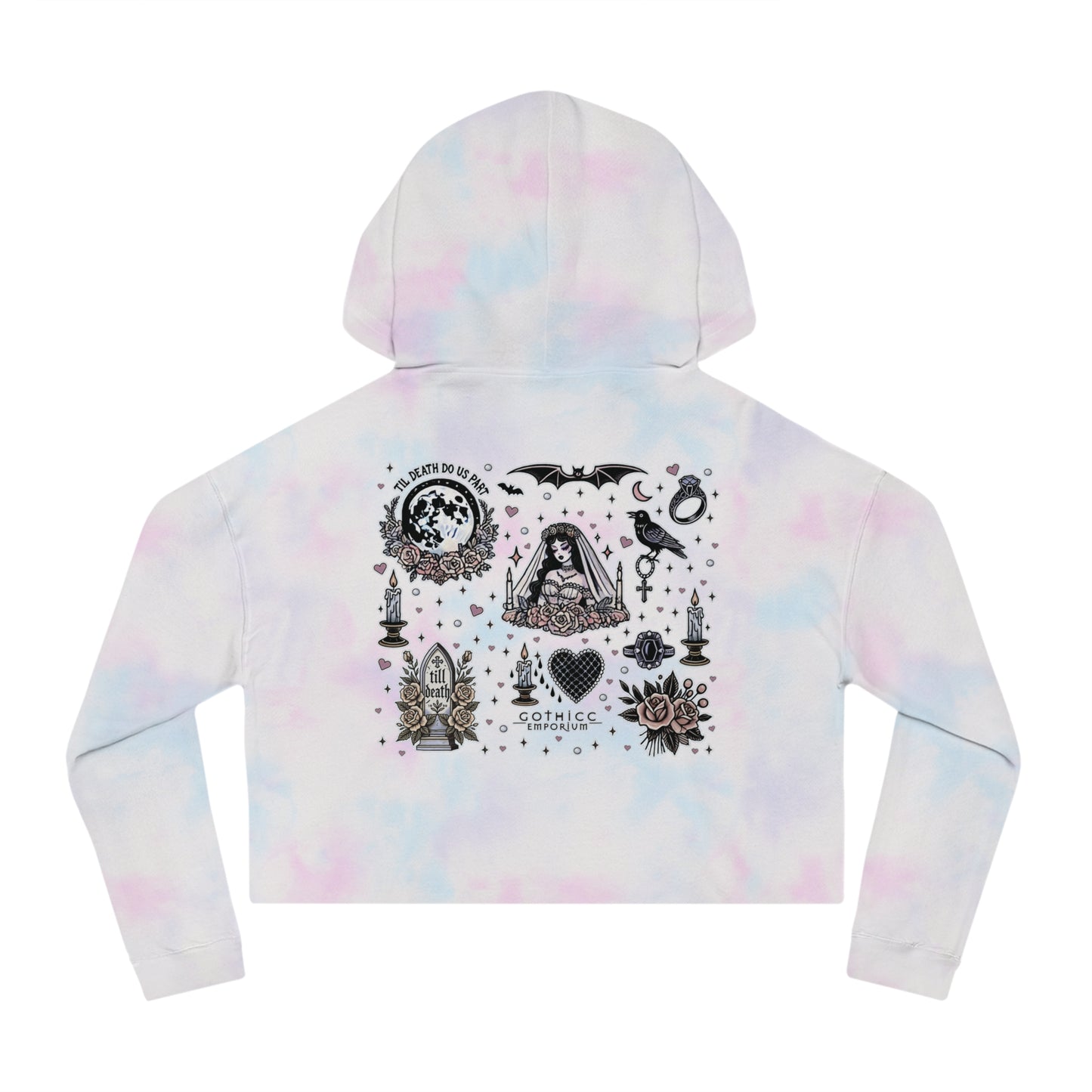 "Bride" Cropped Hooded Sweatshirt