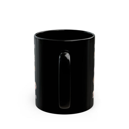 “Jeweled Bunny” Black Mug – 11oz & 15oz — sweet sips with sharp sparkle 🐰💅💎🖤