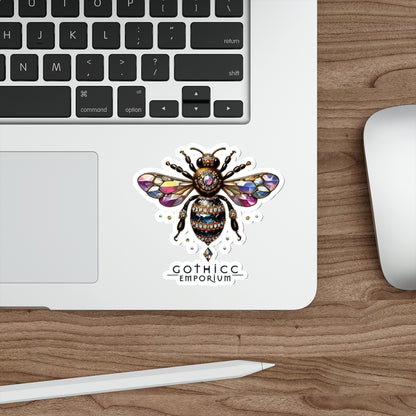 “BEEJEWEL” Die-Cut Vinyl Sticker — buzzing glam with a venomous vibe 🐝💎🖤✨