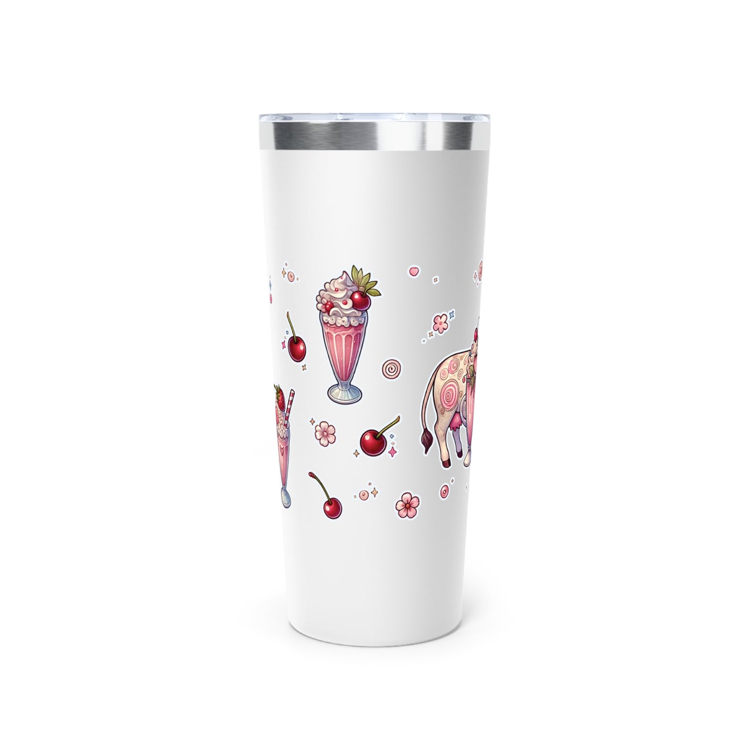 “Milkshake” Copper Vacuum Insulated Tumbler – 22oz — bold, chilled, and curvy with a kick 🐄🥤🖤✨