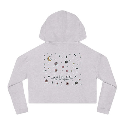 “Soft Goth” Cropped Hooded Sweatshirt — tender, toxic, and softly unbothered 🖤🌫️🕸️✨