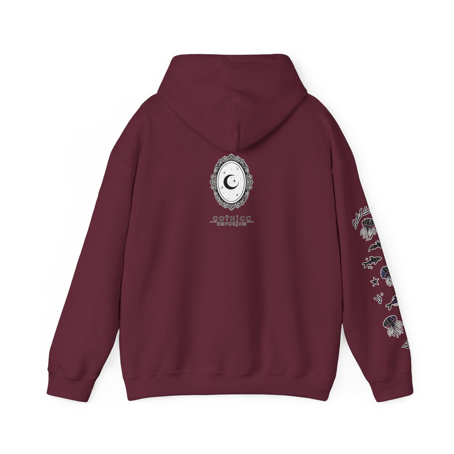 🧜‍♀️“Siren in the Shadows” Unisex Heavy Blend™ Hooded Sweatshirt — haunting, hypnotic, and draped in danger 🖤🌊🧜‍♀️🌑