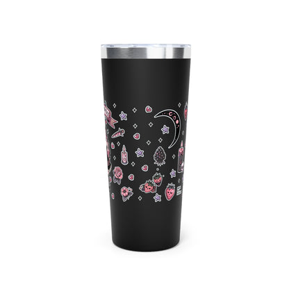 “Berry Bewitched” Copper Vacuum Insulated Tumbler – 22oz — sweetly cursed, sipped with power 🍓🌙🔥🖤